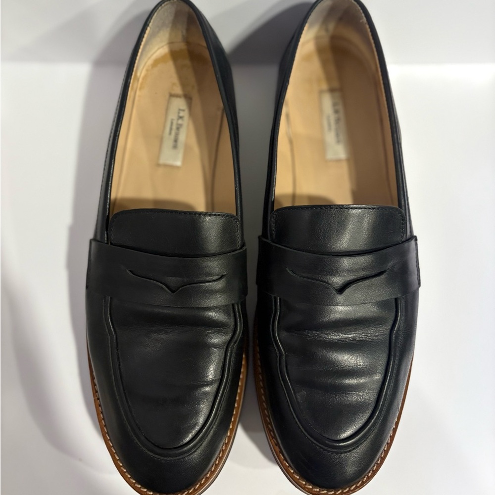L.K. Bennett Shana Leather Flatform Loafers In Black Size 38 - Picture 5 of 10